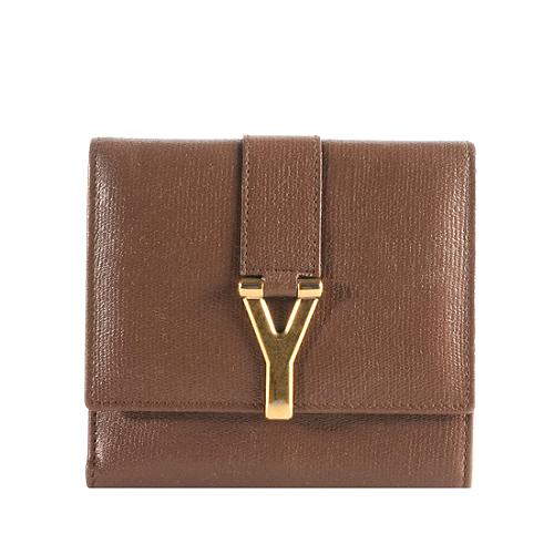 Yves Saint Laurent Textured Leather Chyc Compact Wallet