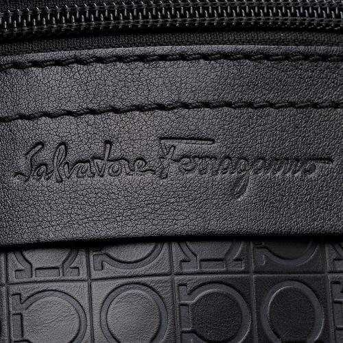 Salvatore Ferragamo Gancini Embossed Leather Messenger Bag