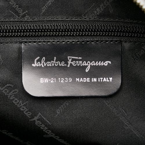 Salvatore Ferragamo Gancini Embossed Leather Handbag
