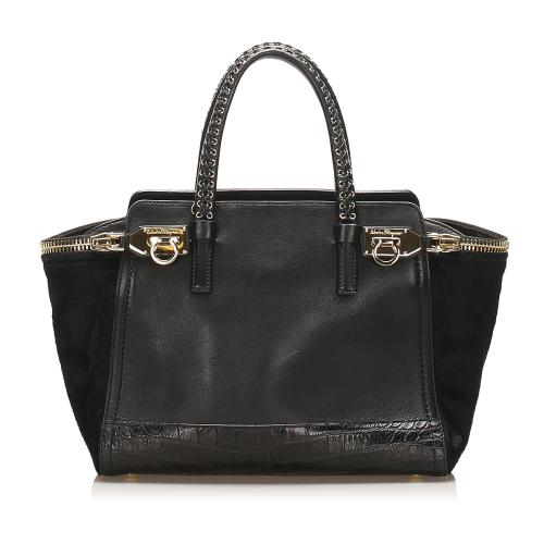 Salvatore Ferragamo Gancini Leather Satchel