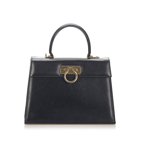 Salvatore Ferragamo Gancini Leather Satchel