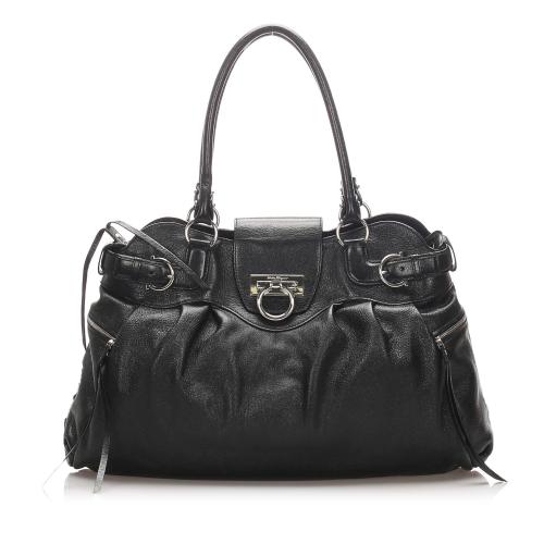 Salvatore Ferragamo Leather Gancini Shoulder Bag