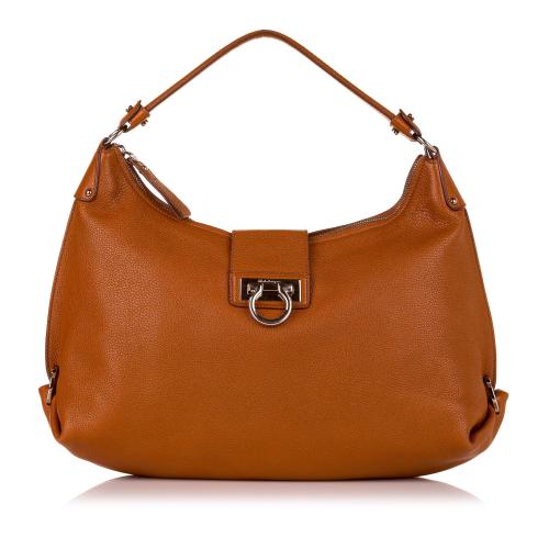 Salvatore Ferragamo Gancini Leather Shoulder Bag