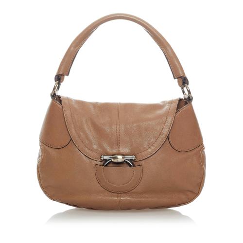 Salvatore Ferragamo Gancini Leather Shoulder Bag