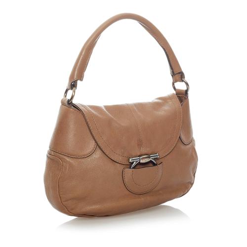 Salvatore Ferragamo Gancini Leather Shoulder Bag