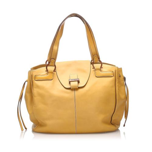 Salvatore Ferragamo Gancini Leather Tote Bag