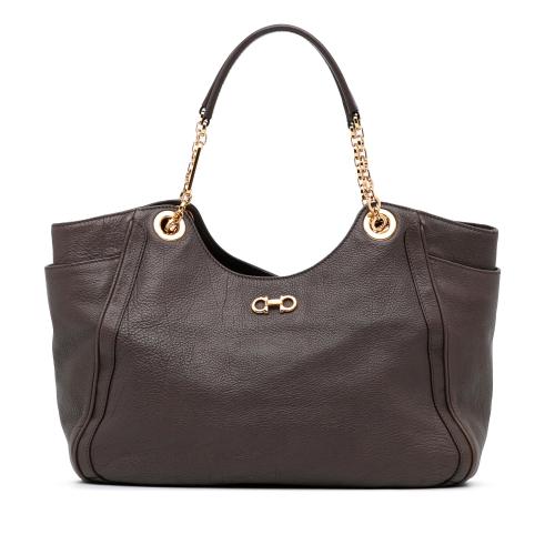 Salvatore Ferragamo Gancini Leather Tote