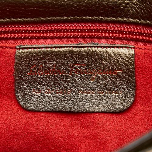 Salvatore Ferragamo Gancini Printed Leather Shoulder Bag