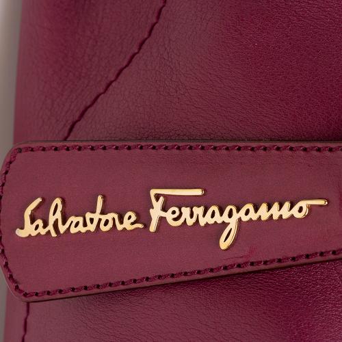 Salvatore Ferragamo Leather Gancini Handle Small Tote