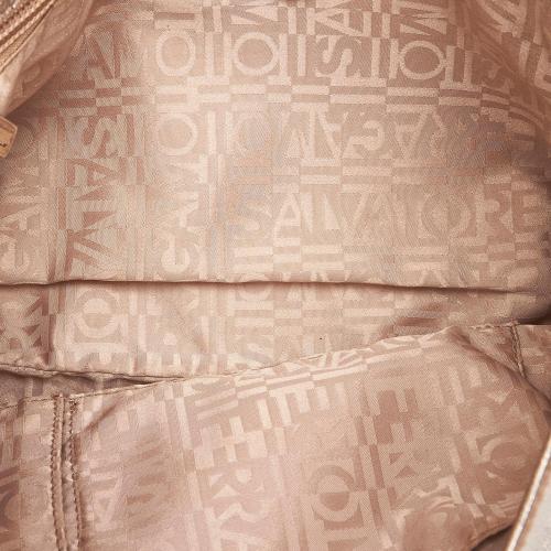 Salvatore Ferragamo Metallic Leather Vara Shoulder Bag