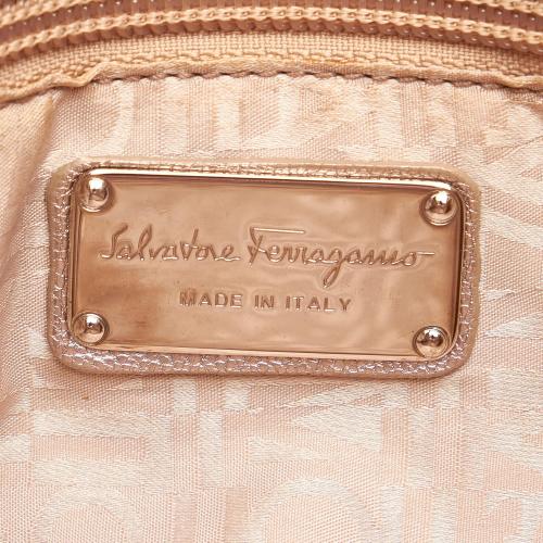 Salvatore Ferragamo Metallic Leather Vara Shoulder Bag