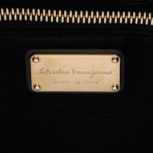 Salvatore Ferragamo Nylon Patent Leather Leonora Tote