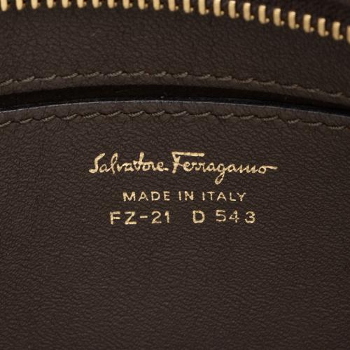 Salvatore Ferragamo Patent Leather Tricolor Gancini Sofia Medium Satchel