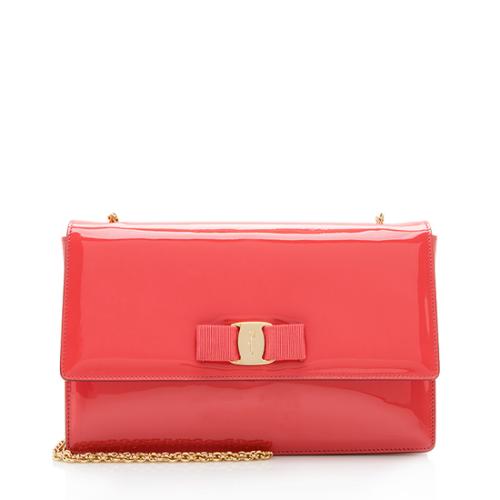 Salvatore Ferragamo Patent Leather Vara Ginny Shoulder Bag