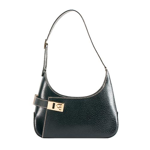 Salvatore Ferragamo Pebbled Leather Classic Shoulder Bag