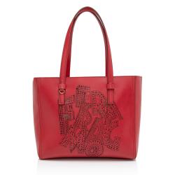 Salvatore Ferragamo Perforated Leather Bonnie Medium Tote