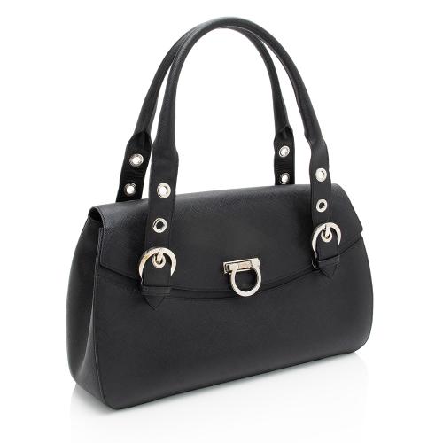 Salvatore Ferragamo Saffiano Gancio Flap Satchel