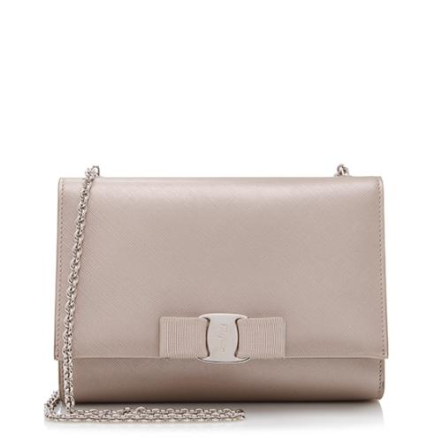 Salvatore Ferragamo Saffiano Miss Vara Bow Clip Crossbody Bag