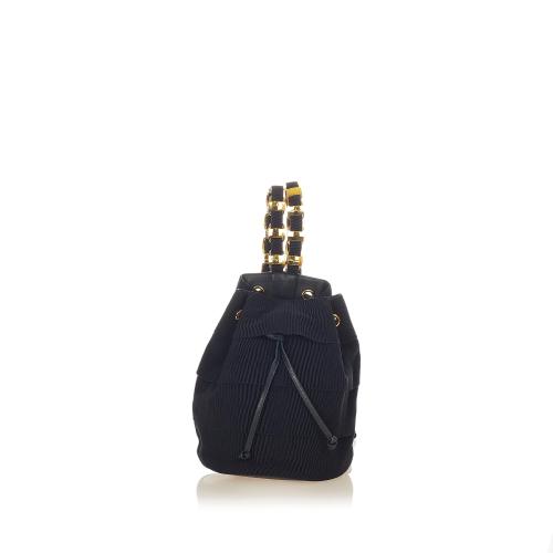 Salvatore Ferragamo Vara Tiered Grosgrain Drawstring Bucket Bag