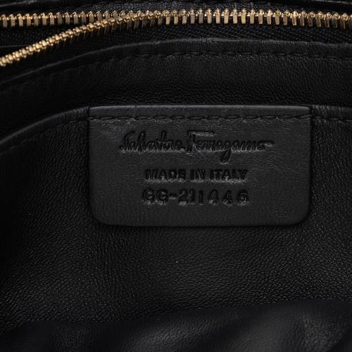 Salvatore Ferragamo Woven Leather Viva Chain Shoulder Bag