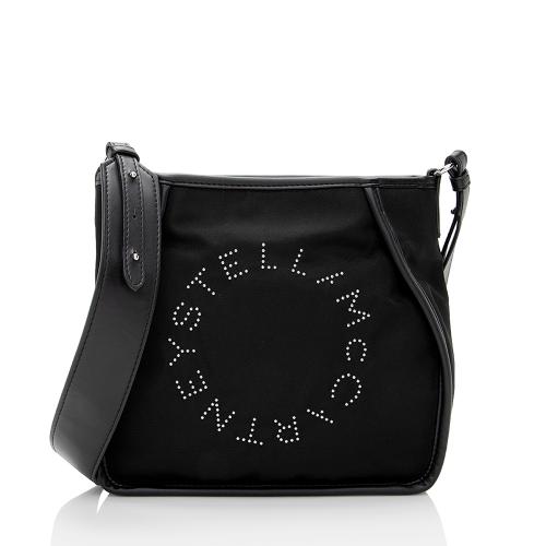 Stella McCartney Nylon Eco Alter Studded Logo Mini Crossbody Bag