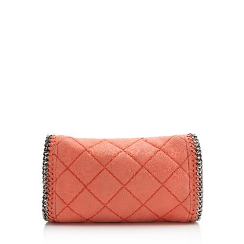 Stella McCartney Quilted Shaggy Deer Falabella Fold Over Large Clutch