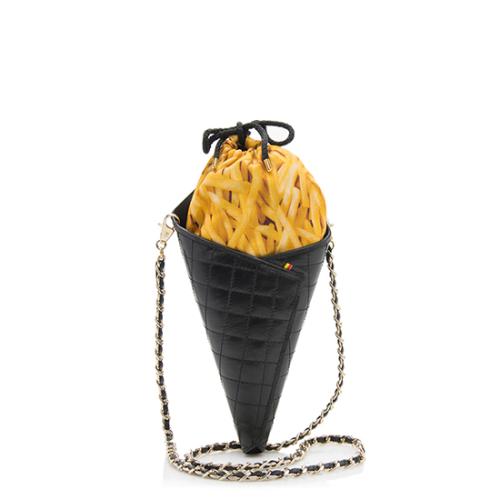 Superpieceofchic Leather & Polyester Le Robert French Fries Bag