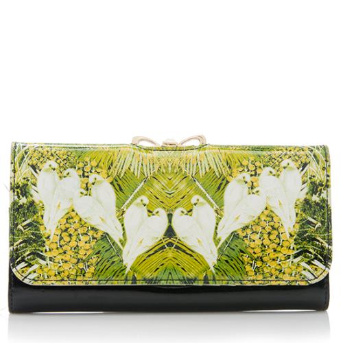 Ted Baker Patent Leather Dove Tropical Wallet - FINAL SALE