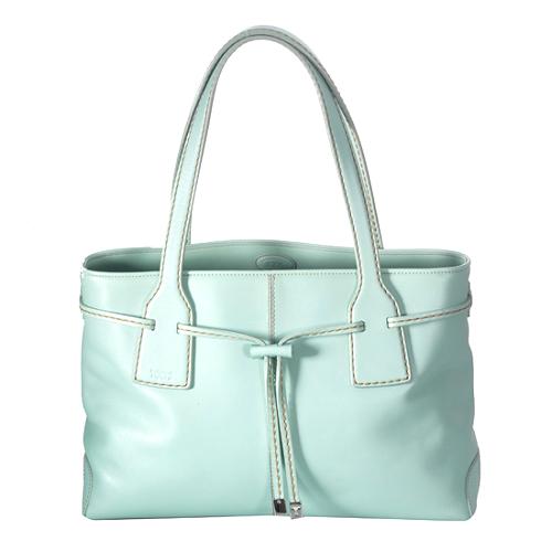 Tods Leather Cinch Tote 