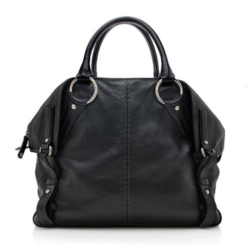 Tods Leather Fold Over Tote