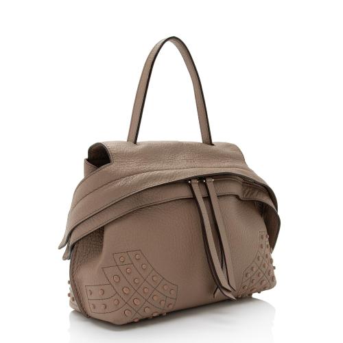 Tods Leather Studded Wave Mini Satchel
