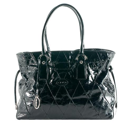 Tods Patent Leather Patchwork Restyled D Bag Media Tote
