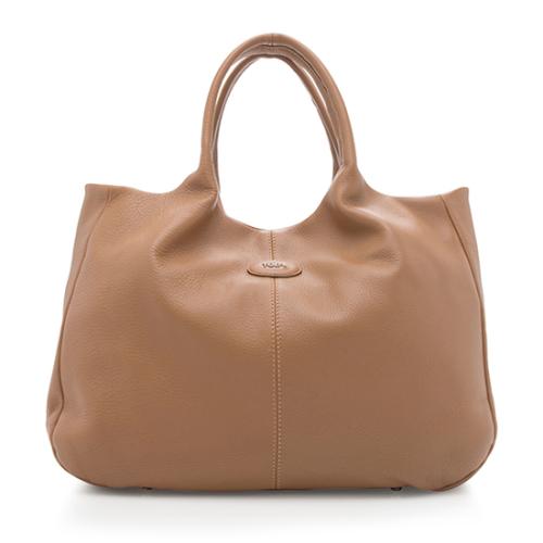 Tods Pebbled Leather AGJ Grande Shopping Tote