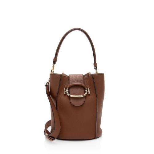 Tod’s Pebbled Leather T-Ring Small Bucket Bag