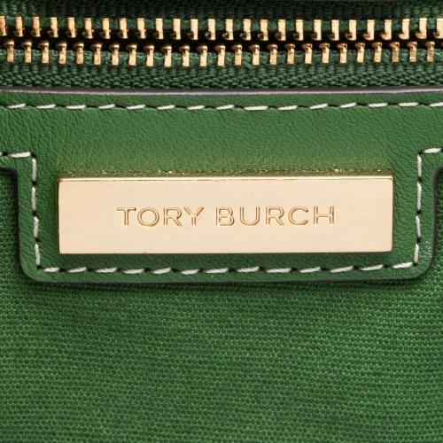 AUTHENTIC Tory Burch Robinson Canvas Triple-Compartment Tote Bag