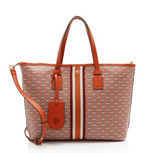 Tory Burch Coated Canvas Gemini Link Small Tote
