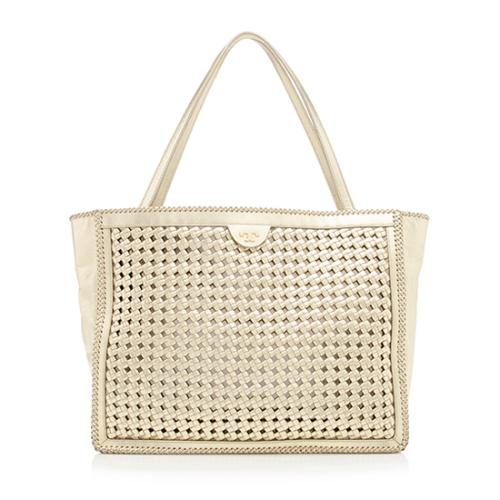 Tory Burch Woven Leather Erica Tote