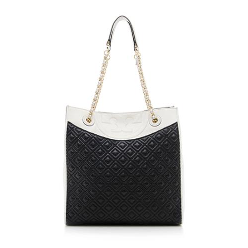 Tory Burch Quilted Leather Fleming Box Tote