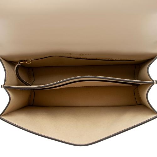Tory Burch Leather Basket-Weave Small Flap Shoulder Bag