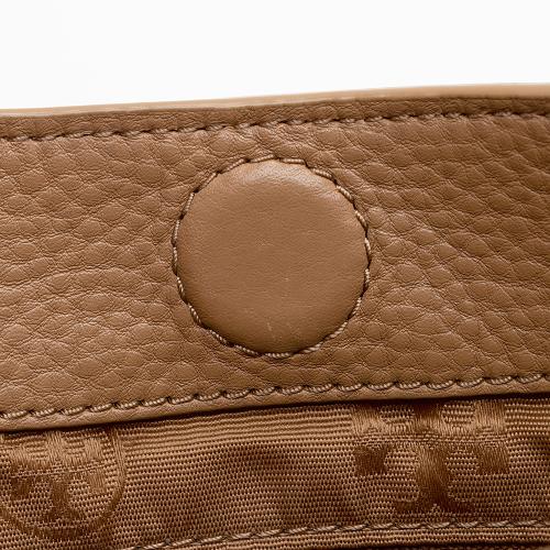 Tory Burch Brown Leather Small Britten Slouchy Tote