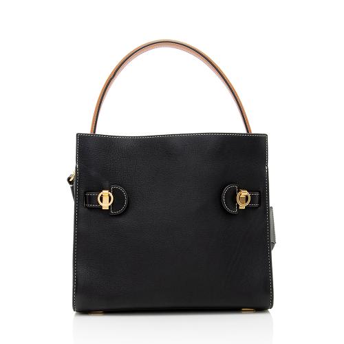 Tory Burch Leather Lee Radziwill Double Tote