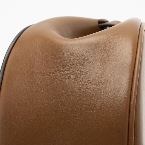 Tory Burch Petite Double Lee Radziwill Leather Mini Bag In Saddle