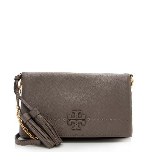 Tory Burch Leather McGraw Fold Over Crossbody Bag