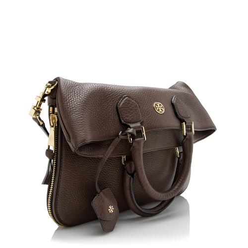 TORY BURCH Robinson Foldover Small Brown Crossbody Bag