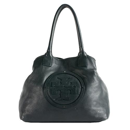 Tory Burch Leather Stacked Logo Classic Tote
