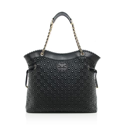 Tory Burch Leather Marion Quilted Slouchy Tote