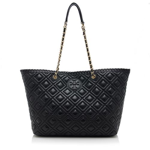 Tory Burch Quilted Leather Small Marion East/West Tote