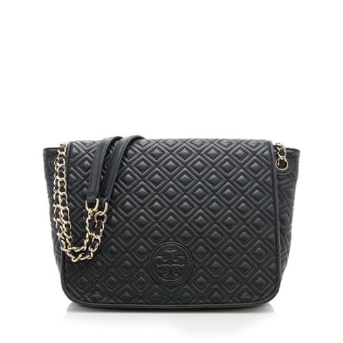 Tory Burch Marion Quilted Small Shoulder Bag in Black