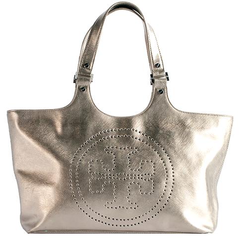 Tory Burch Metallic Saffiano Burch Tote