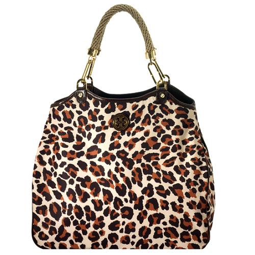Tory Burch Nylon Leopard 'Channing' Tote